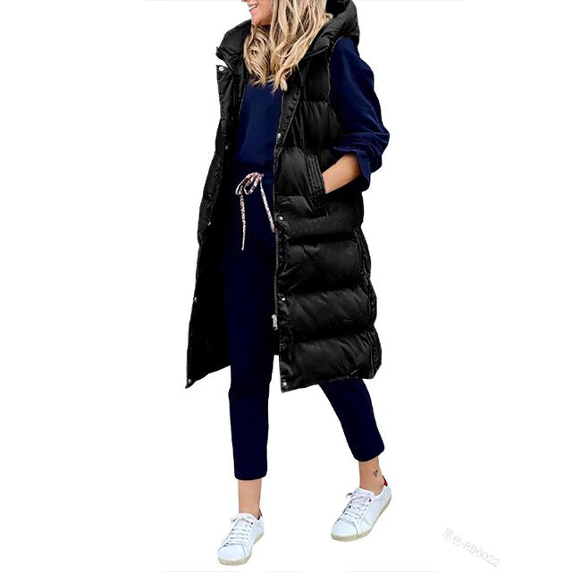 Lenora™  -  Vest Cotton Long Coat Sleeveless Loose Jacket