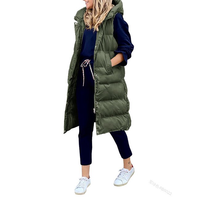 Lenora™  -  Vest Cotton Long Coat Sleeveless Loose Jacket