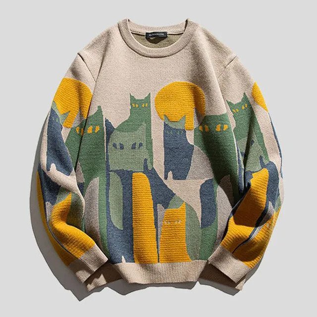 Unisex Sweater with Cat Design