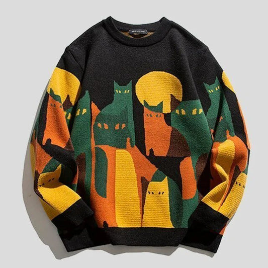 Unisex Sweater with Cat Design